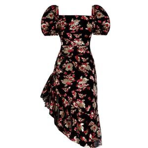 Women ruffled short sleeves dress autumn adeigbo